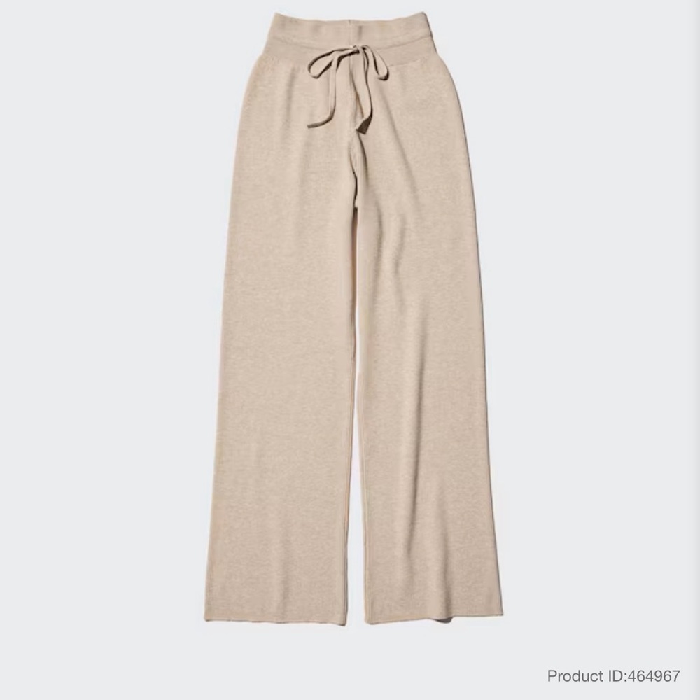 Uniqlo Light Beige Wide-Leg Pants